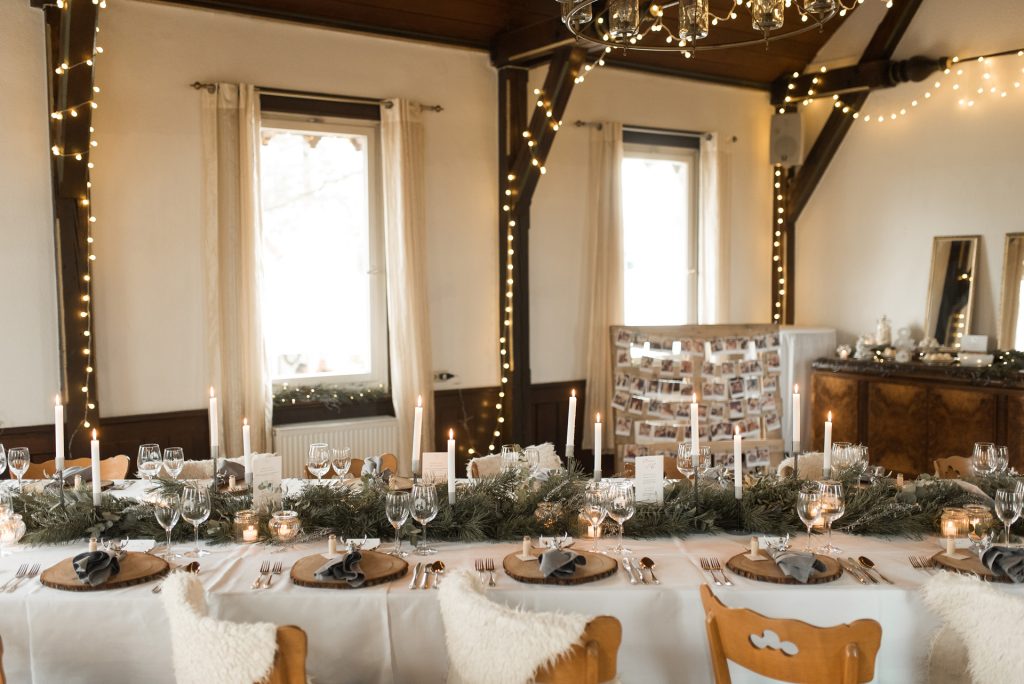 Winterliche Hochzeit Tafel