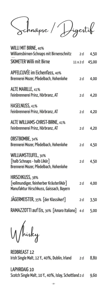 Getränke Einkorn Restaurant - Hostel – Seite 10 von 12