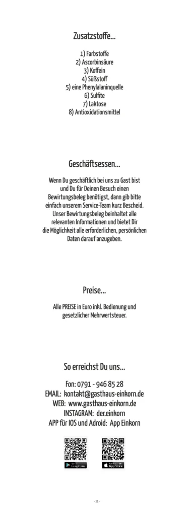 Getränke Einkorn Restaurant - Hostel – Seite 11 von 12