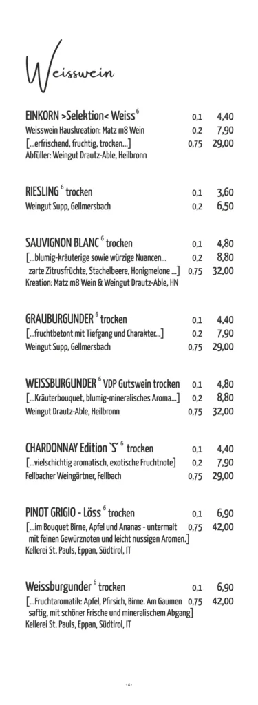 Getränke Einkorn Restaurant - Hostel – Seite 4 von 12