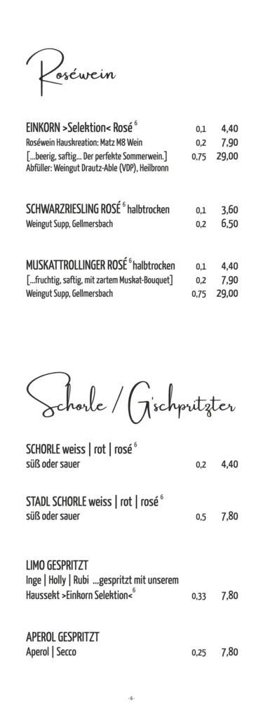 Getränke Einkorn Restaurant - Hostel – Seite 6 von 12