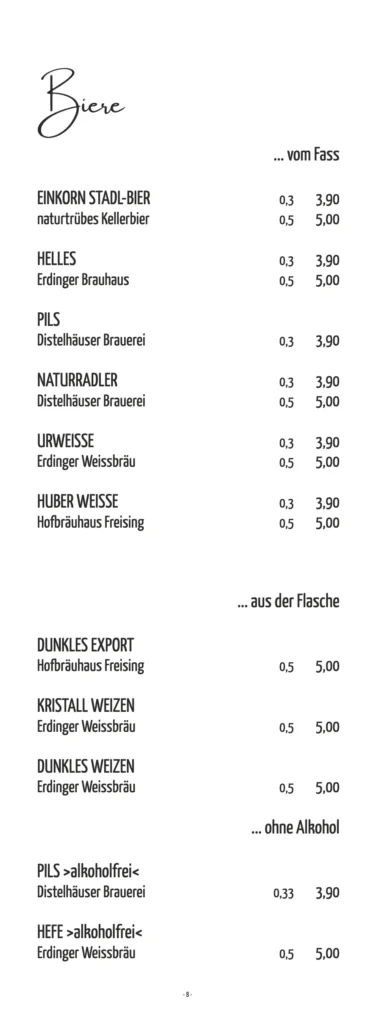 Getränke Einkorn Restaurant - Hostel – Seite 8 von 12