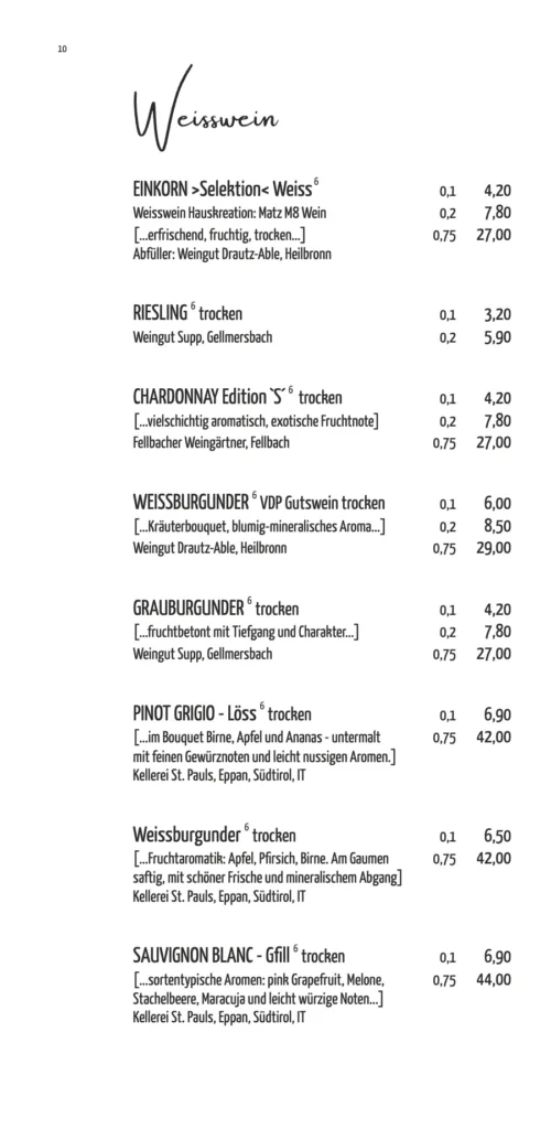 Speisekarte Einkorn Restaurant - Hostel – Seite 11 von 18