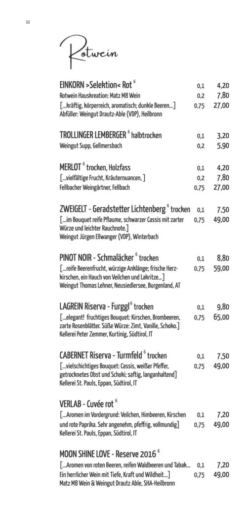 Speisekarte Einkorn Restaurant - Hostel – Seite 12 von 18